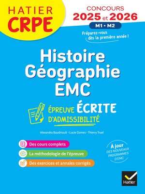cover image of Histoire-Géographie-EMC- CRPE 2025-2026